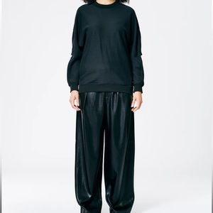 Tibi | Black Cocoon Crewneck Sweatshirt